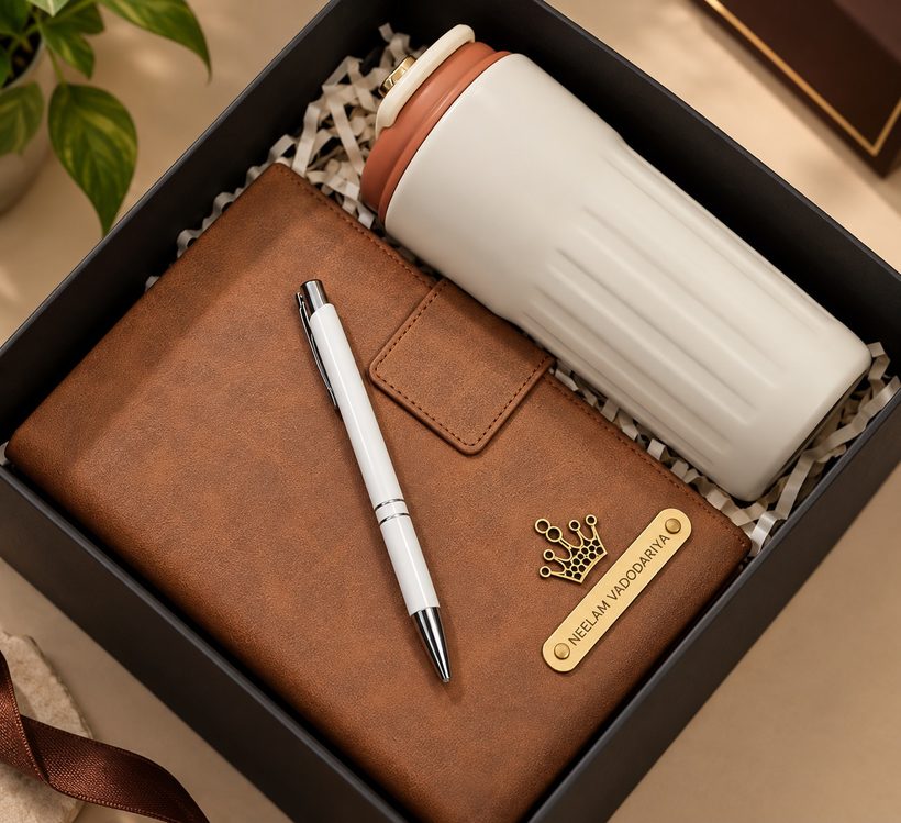 Tan Leather & Bottle Set